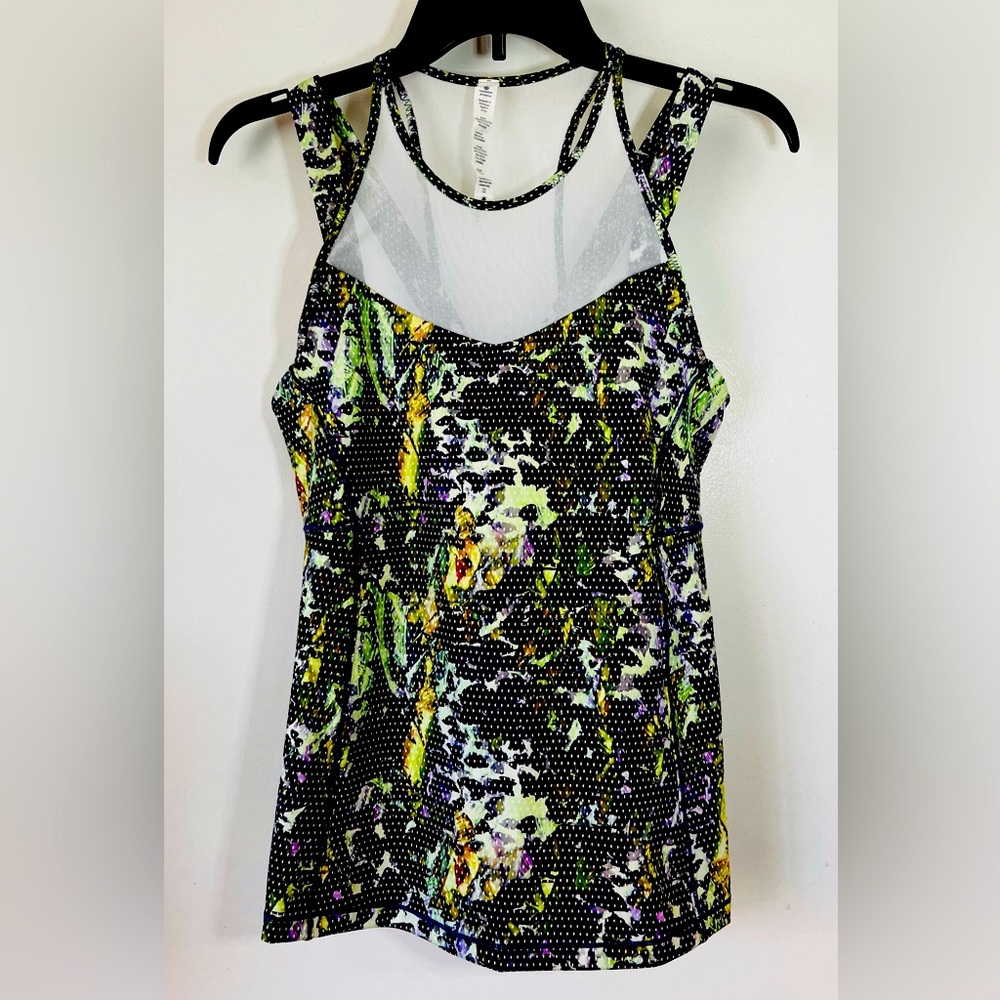 Lululemon Running in the City Multicolor  Mesh Panel Tank Top Women’s Size 8